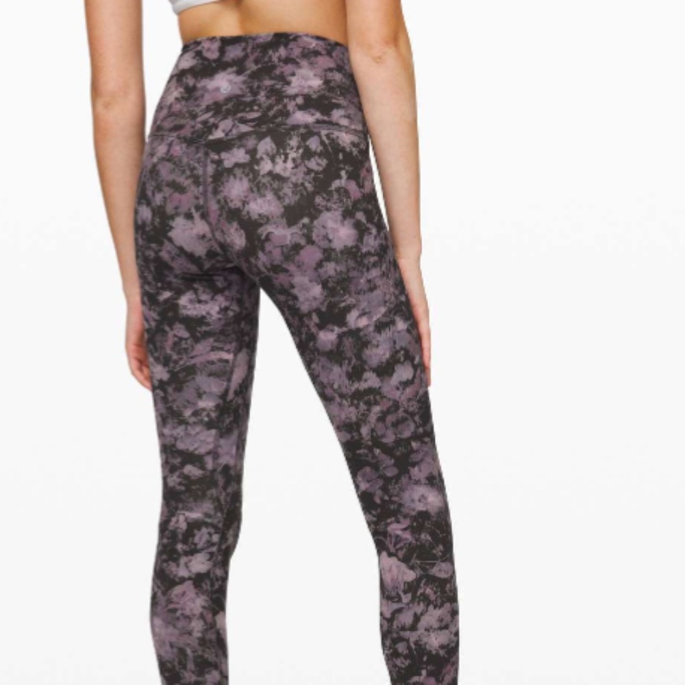 Lululemon Align Pant II 25" Floral Illusion Ice Grey Multi Size 4